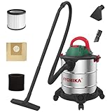 HYCHIKA Nass Trockensauger, 1200W Industriestaubsauger 20L Edelstahlbehälter, Nass- & Trockensauger Blasen, mit HEPA-Filter und Zubehör ideal für Industrie und Haushalt, 2 Jahre Garantie