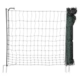 horizont Hundenetz easyLine, 25m lang, 105cm hoch, mobiler Hundezaun für Garten & Camping, Begrenzungszaun mit PVC-Pfählen & Doppelspitzen, ohne Stromleiter, wetterfest, inkl. Reparaturset