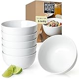 Moritz & Moritz BASIC Schüssel Set 6-teilig - Ø 14 x 7 cm mit ca. 500 ml Füllmenge - aus hochwertigem Porzellan in klassischem Weiß - Für Suppen, Salate, Desserts, Müsli und mehr