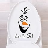 Acotobo Olaf Let It Go Aufklebe Gefrorene Königin Aufkleber Sticker WC Toilettendeckel Decor für Kinder 15x25 Cm,2er-Set