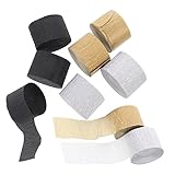 Gadpiparty 9 Rollen Krepppapier für Partydekoration Teiliges in Schwarz Silber und Gold für Hochzeiten Geburtstagsfeiern und Festliche Anlässe Einfache Handhabung und Vielseitige