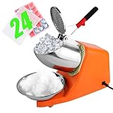 Elektrischer Ice Crusher, 300W Eiszerkleinerer 80kg/h,Doppelmesser Eiscrusher, Doppelmesser Eiscrusher,Smoothie Maschine für Restaurants, Bars, Partys (Orange)