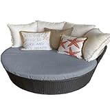 ZHMIZHAM Sonneninsel Auflagen überzug Wasserdicht, Sonneninsel Auflagenbezug Universalgröße, Liegepolsterbezug Sonneninsel Rund, Sonneninsel Auflagen Ersatz (Grau)