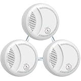 Hapippofa Vernetzte Rauchmelder 10 Jahre mit 9V Wechselbatterie –Vernetzte Feuermelder mit Stumm- und Testfunktion, Alarm bei niedrigem Batteriestand, Zertifiziert nach EN14604,3 Stück