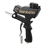 Tragbarer Pneumatischer Sandstrahlpistole - Multifunktions Druckluft Sandstrahler Maschine kleine handgehaltene Sandstrahlgerät geeignet als Entfernen von Farbe Rost Flecken (Schwarz)