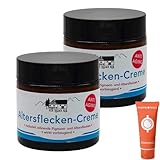 Altersflecken-Creme Vom Pullach Hof 2x 50ml I reduziert störende Pigment- und Altersflecken I für Gesicht, Hände und Dekolleté I wirkt vorbeugend I Anti Aging I Spar-Set plus Pharma Perle give-away