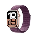 Apple Watch Series 10 GPS, 42mm - Aluminiumgehäuse Roségold mit Pflaumenfarbenes Sport Loop Band, Einheitsgröße (Generalüberholt)