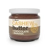 GymBeam Cashewbutter mit Schokolade und Banane - Cremiges Cashewmus ohne Palmöl, GVO & Gluten, reich an Ballaststoffen, ideal für Porridge, Desserts & Smoothies, 340 g