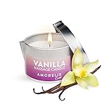 AMORELIE Care – Erotische Massagekerze mit Vanille-Duft (50 ml) – Sinnliche Massage, Feuchtigkeitsspendend, Ideal für Paare