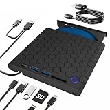 Custom Catch Externe Laufwerke, DVD/BD Player Lesen/Schreiben Tragbares Laufwerk Extern, Brenner DVD Recorder Recorder für PC Windows 7/8/10/11,MacOS