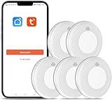 Safeliveo Rauchmelder WLAN 10 Jahre Batterie mit App Benachrichtigung, Stummschaltung und Selbsttest Funktion Smart Feuermelder 5St Geprüft nach DIN EN 14604(Kompatibel mit Tuya/Smart Life APP)