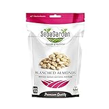 Seba Garden Blanchierte ganze Mandeln, 1000 g– gentechnikfrei, roh, nicht pasteurisiert, ungesalzen, Keto, Paleo, koscher, Bulk, reich an Proteinen, Ballaststoffen, Backmandeln, Kupfer (1 Kg)