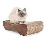 CanadianCat Company | XXL Satellite 2.0 Lounge | wallnuss braun | Kratzmöbel, Kratzbrett | Katzen Pappe +Katzenminze | ca. 76 x 24 x 15 cm