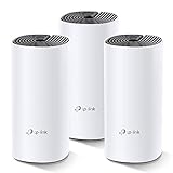 TP-Link Deco M4 Mesh WLAN Set (3er Pack), AC1200 Dual Band Router & Repeater, 2X Gigabit Ports für Jede Einheit, empfohlen für Häuser mit 3-5 Schlafzimmern, Umfassender Jugendschutz