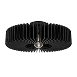 EGLO Deckenlampe Palombaia, runde Deckenleuchte, Wohnzimmerlampe aus Holz in Schwarz, Aufbaulampe für Wohnzimmer und Schlafzimmer, Lampe mit E27 Fassung, Ø 50 cm