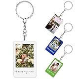 Naispanda Personalisierter Schlüsselanhänger für Frauen/Männer, personalisierter Acryl-Schlüsselanhänger mit Foto/Logo/Text, personalisiertes Foto-Schlüsselanhänger, Geschenk für Liebhaber, weiß