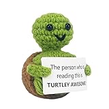 Kabwea Positives Häkel-Schildkröten-Geschenk, Glücksbringer, Glücksbringer Prüfung, Gute Besserung Geschenke, Mutmacher Geschenk, Mutmacher, Aufmunterung Geschenke