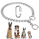 AUAUY Kettenwürger mit Zugstop zum Hundetraining, Hundehalsband Hundekette aus Edelstahl, Verstellbare Hunde Halsband mit Verbindungsverschluss, Hundehalskette mit Zugbegrenzung(L: 60 cm, Ø 3,5 mm)