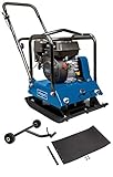 Scheppach Benzin Rüttelplatte HP2200S - 25 kN | 6.5PS | 104 kg | 35cm Verdichtungstiefe | Vorlaufgeschwindigkeit 25 m/min | Plattengröße 550x440 mm | inkl. Fahrvorrichtung & Gummimatte (für Pflaster)