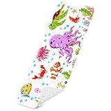 Badewannenmatten rutschfest Kinder，100% BPA frei,100x40cm，Antirutschmatte für Badewanne，Duschmatte,schimmelresistent & maschinenwaschbar,Badematte Kinder Badewanne
