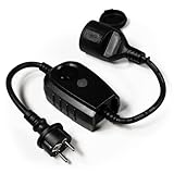 McPower Zwischenstecker mit Dämmerungsschalter | Zeitschaltuhr 1-9 Stunden | IP44 Spritzwasserschutz | 3680W Leistung | Einsteckschutz