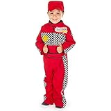 Pretend to Bee Rennfahrer Kostüm für Kinder/Kleinkinder, Unisex, Rote Rennmütze und Anzug, 2-3 Jahre