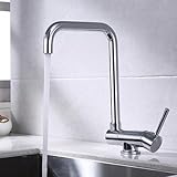 Wasserhahn Küche Mischbatterie Küchenarmatur mit Klappfunktion Edelstahl 360° drehbar Einhebelmischer Einloch-Küchenarmatur mit Sichtfenster verchromt Armatur Küchenspüle