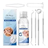 Zahnreparaturset Zahn Reparatur Set Zahnreparaturset Dauerhaft Zahnfüllung Selber Machen Provisorischer Zahnersatz Selber Machen zur Reparatur Zahnlücken Abgebrochenen Zähnen mit 4 Werkzeugen,30g+5g