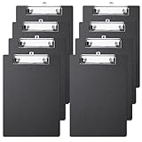 Gykutix 8 Stück Schreibbrett Klemmbrett A4 aus Hartem Kunststoff, Clipboard A4 mit Gummierter Metallklammer für Schule, Zuhause, Büro