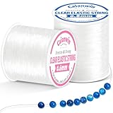 Caianwin 200M Elastisches Band für Armbänder 0.6mm und 0.8mm 100m/Spool Elastische Schmuckfaden Set, Armband Schnur Transparente Schmuckfaden für Armbänder Basteln Schnüre & Fäden