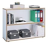 VCM Holzregal stehend | platzsparender Aktenschrank | Maße ca. H. 74 x B. 100 x T. 33 cm | Elegantes Regal | Büroregal – Salia 2fach B. 100 cm