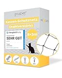 PiuPet® Katzennetz Drahtverstärkt I 8x3m I schwarz I Befestigungsset inklusive I Katzennetz für Balkon | Katzennetz Balkon | Katzennetz Fenster | Katzengitter Fenster | Katzen Fensterschutz