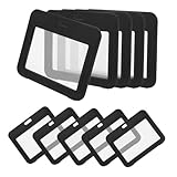 MOTHNUR 10 Stück Teiliges Ausweishülle Transparent Doppelseitig Klappbar Schwarz Kunststoff Ausweishülle Arbeit Ausweis Schutzhülle Für Mitarbeiter Studenten Pflegepersonal