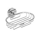 KONTONTY Runde Seifenschale Abtropfgitter Wandmontierter Seifenhalter für Badezimmer und Rostfrei Langlebig für Badewanne und Arbeitsplatte