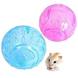 RoadLoo Hamsterball, 2Pcs 12cm Hamsterball Übungsball Sportball Rolle Kugel Laufkugel Joggingball Kleintiere Kunststoff Spielzeug für Haustier Ratten Mäuse Rennmaus laufendes Jogging Fitness Laufen