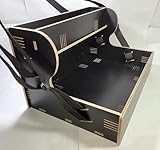 Nostalgie Holz Bauchladen schwarz mit Oberlade 2 Gurte JGA Fete Catering 42 cm x 30 cm mit schwarzen Tragegurten