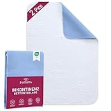 Pataya Inkontinenzunterlage waschbar 60x60 2er - wasserdichte Matratzenschutz Matratzenauflage nässeschutz Bett Inkontinenzauflage Bettunterlage (60x60 cm - 2er)