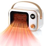 FainFun Mini Heizungslüfter, PTC Heizlüfter, 1200W Steckdosen Heizung Mini Heizlüfter, Anti-Kipp-Schutz, Mini Keramik Heizlüfter Steckdose für Wohnzimmer, Schlafzimmer, Schreibtisch(Weiß)