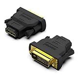 BENFEI Bidirektional DVI(DVI-D) zu HDMI Adapter 2 Stück, DVI (DVI-D)-Stecker auf HDMI-Buchse Adapter mit vergoldetem Stecker, unterstützt 1080P