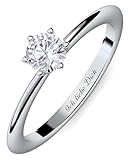 Verlobungsring Damen Silber 925 Zirkonia Stein Ring mit Gravur Sterling Silberring für Frau Frauen Sie Verlobungsringe Damenring rhodiniert Echtschmuck Antragsring Engagement Promise Ring Ringgröße 54