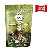 Trinovi Osso Türkischer Ottoman Menengic Kaffee, 1 X 200gr, Traditioneller, Aromatischer Ottomanischer Kaffee, Frisch Gemahlen, Romatisierter Röstkaffee, Inklusive Tony's Schokolade