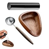 Zubehör aus Holz zur Dosierung von Kaffeebohnen - Tablett, ergonomisches Zubehör mit Sprühflasche für Bar Kaffee Zuhause | Herren Damen Dosierbecher Bohnen Kaffee Löffel Ergonomisch