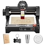 LONGER RAY5 mini Lasergravierer, 12000 mm/min Hochgeschwindigkeitsschneider für Holz, Metall, Acryl, Leder, DIY CNC, 140x130mm Gravurbereich, WiFi, Not-Aus-Sicherheit (2,5W)