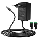 Gonew21 12V Netzteil 2A - AC Adapter Netzteil 12V Eingang 200-240V, 2 Meter Kabel, Ausgang DC 12V 2A 24W Steckers 5,5X 2,1mm,mit 2 DC Stecker, Transformator Universal, LED-Licht, Mehr 12V2A-Geräte