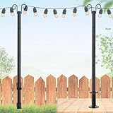 Hängende Außenlichterkette zum Aufhängen von Außenlichtern, mit Clip und Halterung, Lichtpfosten-Montageständer für Terrasse, Zaun, Wand, Garten, Hinterhof, Deck