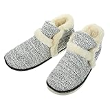 Veemoon 1Paar Verdickte Hausschuhe für Herren Warmhaltende Plüsch Hausschuhe für Herbst Winter Rutschfest Strapazierfähig für Zuhause