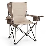 TIMBER RIDGE XXL Campingstuhl Faltbar 200KG Belastbar Übergroßer Bequem Gepolster Klappstuhl Camp Garten Balkon Strand Camping Stuhl Sessel Gartenstuhl Anglerstuhl Regiestuhl