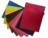MARBURGER Lederreste Lederstücke Bastelleder 1kg bunt - Größe 30 x 40 cm (Fast DIN A3) - gemischte Farben Beispielfotos - Reste Leder Stücke extragroß für Bastelarbeit