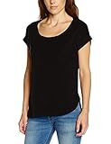 Urban Classics Damen Dames Long Back Shaped Slub Tee T Shirt, Schwarz (Black 7), L EU