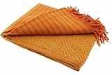 Stefano Ferrante KELIM LUX Summer Hamamtuch Saunatuch Pestemal Fouta Strandtuch Badetuch Handtuch Baumwolle Backpacker 100x180 cm (orange/gelb)